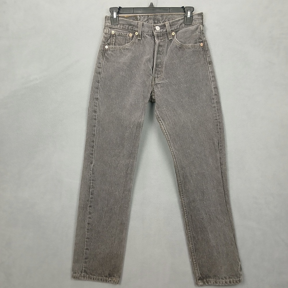 Levi's 501 Original Fit Jean Womens 28x30 Dark Gray Denim High Rise Straight Leg